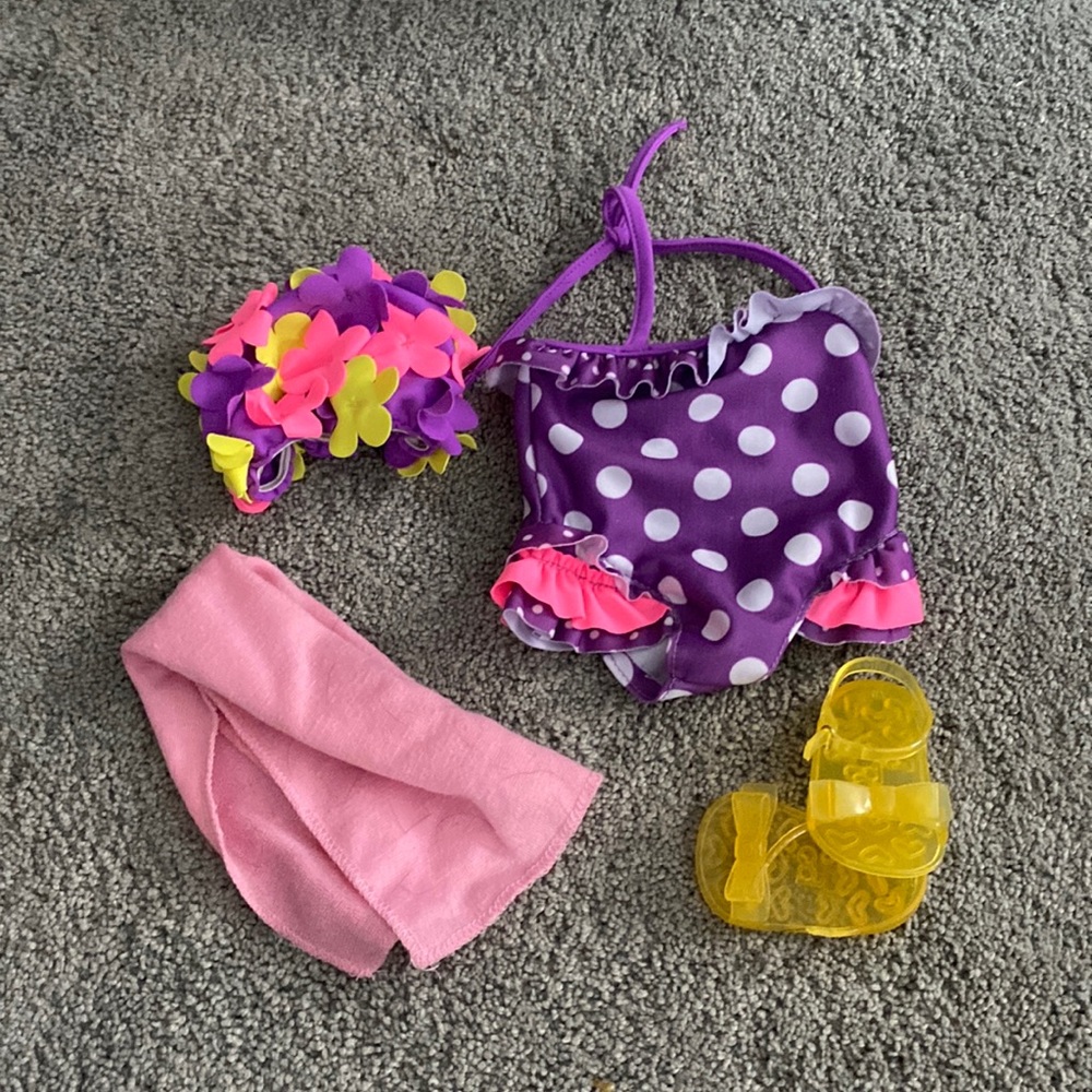 Polka dot Beachy Swimsuit ~ for 18” dolls